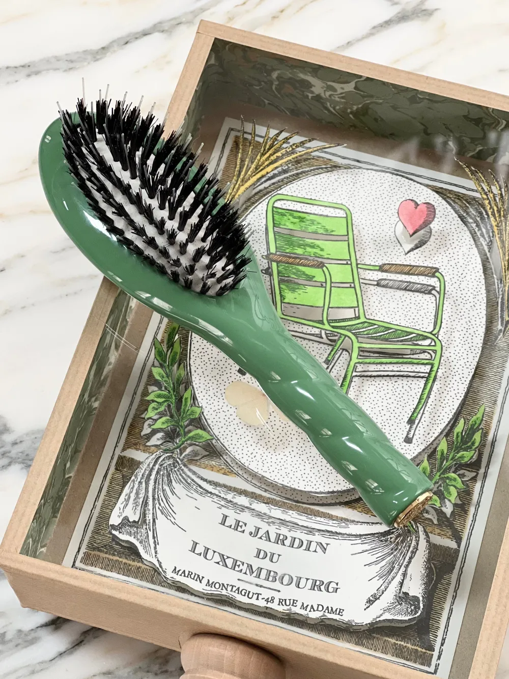 La Bonne Brosse Our Hair Brushes | Our Small Brushes*N.02 The Small Care & Detangling Hair Brush THE ESSENTIAL Almond Green