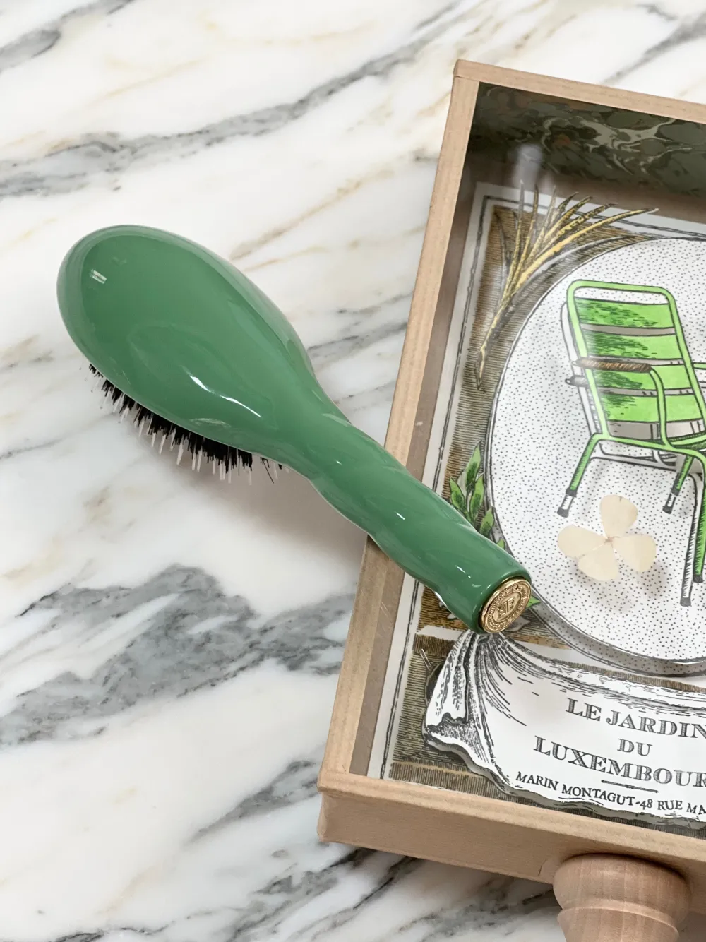 La Bonne Brosse Our Hair Brushes | Our Small Brushes*N.02 The Small Care & Detangling Hair Brush THE ESSENTIAL Almond Green